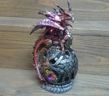 DRAGN CON ESFERA TALLADA ROJO